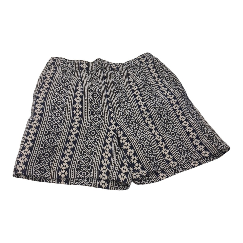WAI-boho unisex S Blue Tribal Pattern Shorts Elastic Waist Casual with pockets - Picture 3 of 9